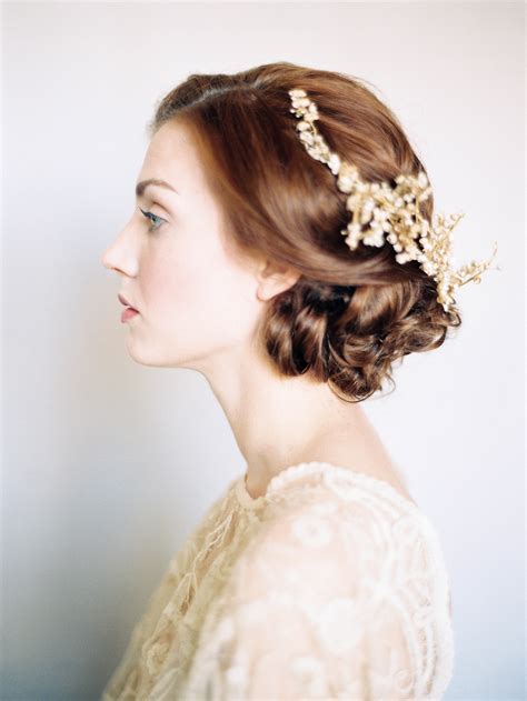 gold bridal headpiece elizabeth anne designs  wedding blog