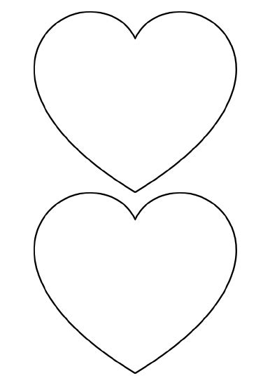 printable heart templates  large medium small stencils