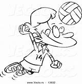 Hitting Volleyball Coloring sketch template