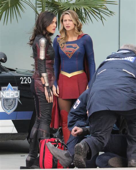 melissa benoist filming supergirl in vancouver 02 13 2018