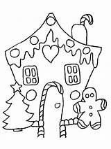 Coloring December Pages House Printable Kids Gingerbread Gingerbreads Christmas sketch template