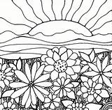 Coloring Sunset Pages Beach Getcolorings sketch template