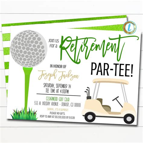 golf retirement party invitation tidylady printables