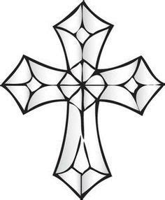 printable stained glass cross patterns cross coloring page