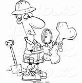 Archaeologist Cartoon Archaeology Coloring Drawing Pages Male Vector Bone Ron Leishman Color Inspecting Outlined Getcolorings Print Printable sketch template