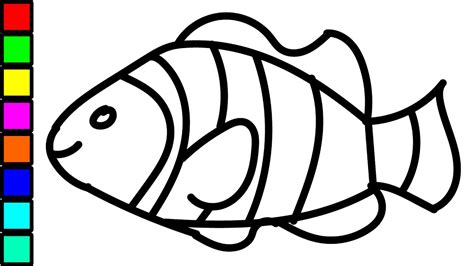 clown fish colouring   kids coloring pages  children youtube