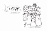 Family Pilgrim Printable Coloring Activity sketch template