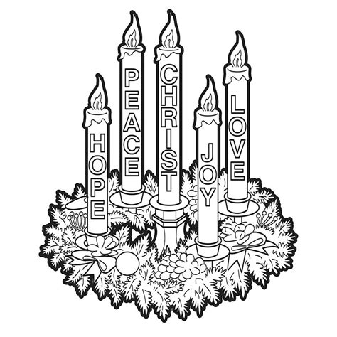 printable advent wreath coloring pages