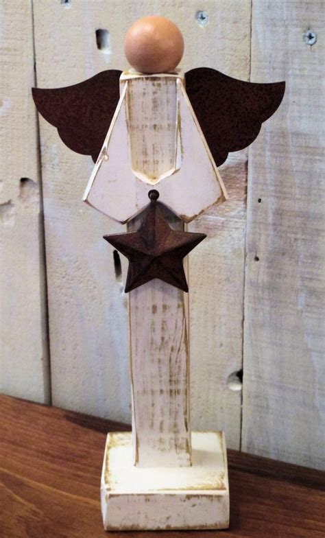 Primitive Wooden Angel Figure