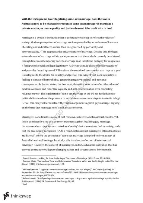 70103 Ethics Law And Justice Same Sex Marriage Essay 70103 Ethics