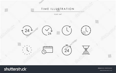 set time icons related clock symbols stock vector royalty