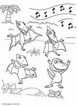 Coloring Pages Dancing Dinosaurs Dinosaur Printable Animated Series Train sketch template