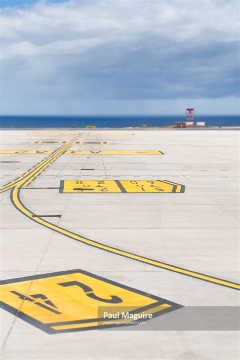 stock photo runway taxiway markings  fuerteventura airport paul