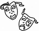 Drama Masks Theater Draw Clipart Drawings Cliparts Coloring Pages Library Theatre Clip Clipartbest sketch template