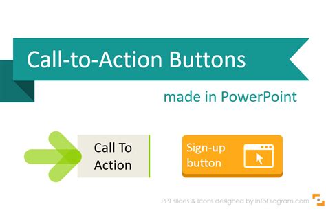 examples  designing call  action buttons  powerpoint infodiagram