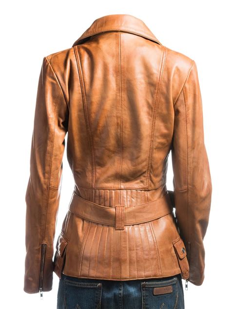pin  tan leather jacket