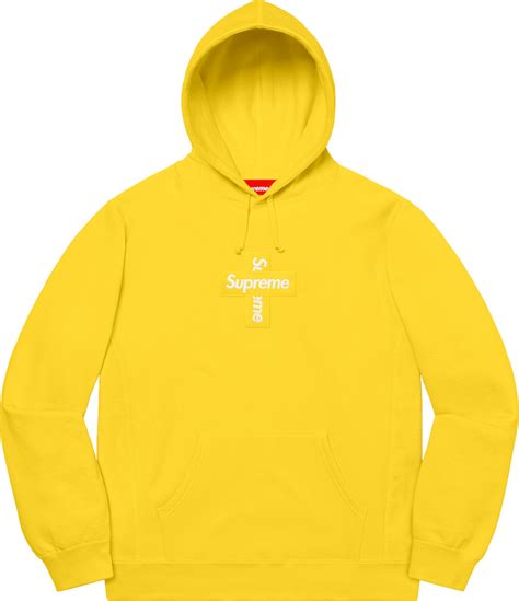 supreme yellow cross box logo hoodie fw  style