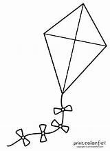 Kite Big Coloring Kites Print Color Pages Kids Template Flying Drawing Printable Printcolorfun Craft Fly Shape Preschool Worksheets Fun Toy sketch template
