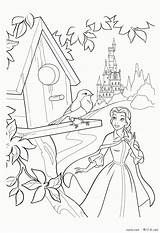 Coloring Nurie Pages 塗り絵 ぬりえ ディズニー Disney Princess 野獣 美女 Belle 保存 sketch template