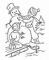 Coloring Snowman Couple Season Winter Mr Boy Making Young Little Netart Color sketch template