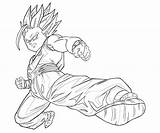 Gohan Coloring Kick Kamehameha Pages Father Son Template sketch template