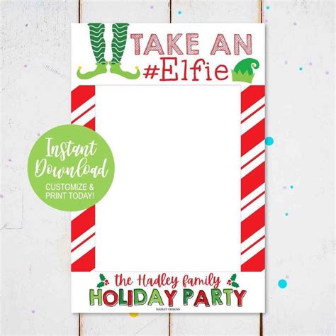 holiday party photo booth frame holiday party printable etsy