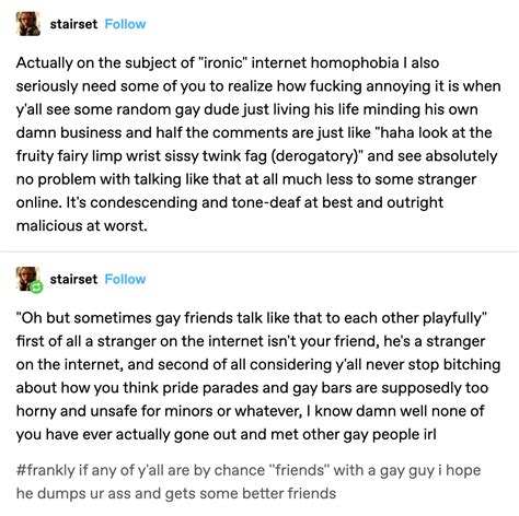 ironic homophobia rcuratedtumblr