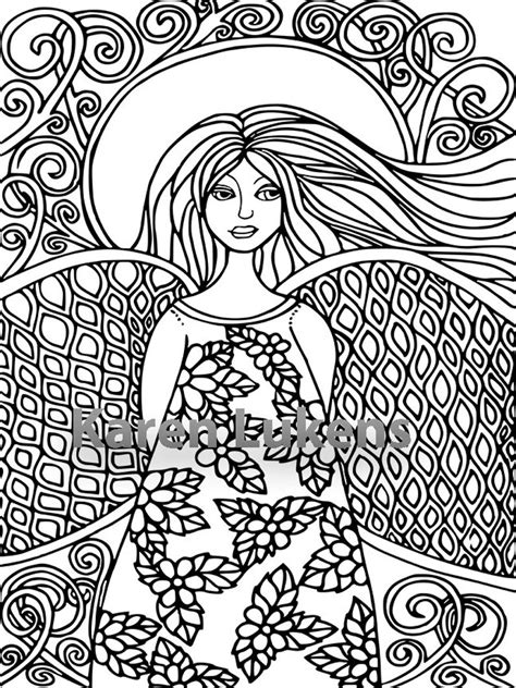 patience  adult coloring book page printable instant etsy