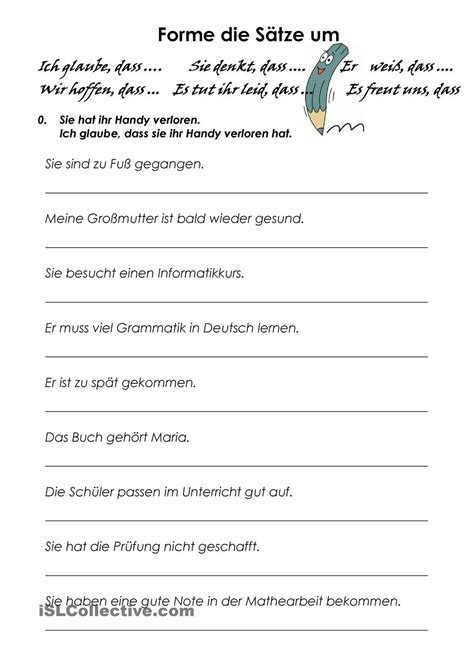 nebensaetze mit dass deutsch lernen nebensatz lernen
