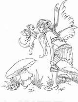 Coloring Pages Fairy Fairies Nymph Amy Brown Fantasy Dragon Dragons Adult Mystical Faries Elves Cute Elf Printable Color Book Artist sketch template