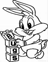 Baby Coloring Bugs Bunny Cube Abc Playing Wecoloringpage Cartoon sketch template