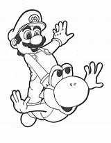 Yoshi Coloring Pages Woolly Mario Template sketch template
