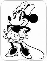 Minnie Classic Coloring Mouse Pages Disneyclips Hips Standing Hands sketch template
