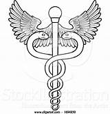 Caduceus Symbol Medical Doctor Vector Illustration Atstockillustration Buy sketch template