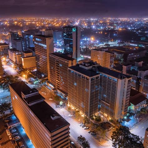 nairobi city   night life kenyas capital city  africa african hub image id