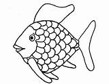 Coloring Fish Rainbow Printable Pages Kids Popular sketch template