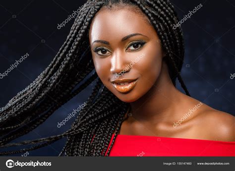 portrait de jeune fille africaine avec des tresses image libre de