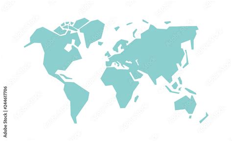 simplified world map stylized vector illustration stock vector adobe