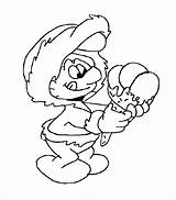 Coloring Pages Smurf Christmas Popular Ice Cream sketch template