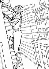 Climbing Spider Man Building Printable Spiderman Categories Cartoon Coloring sketch template