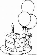 Birthday Coloring Pages Printable Easy Happy Balloon Color Drawings sketch template