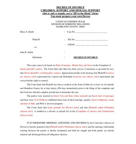 find sample divorce papers paperwingrvicewebfccom