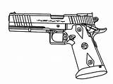 Gun Coloring Pages Pistol Duty Call Printable Nerf Drawing Print Revolver Guns Colt Rifle Drawings Color Colouring Hand Getdrawings Water sketch template