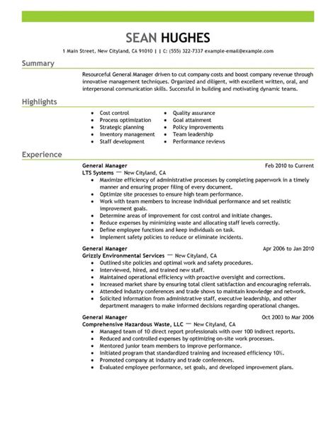 general manager resume examples created  pros myperfectresume