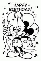 Birthday Coloring Happy Pages Funny Mickey Disney Mouse Clipart Kids Minnie Colouring Getdrawings Sheet Printable Getcolorings Christmas Choose Board Wuppsy sketch template