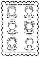 Feelings Preschool Emotional Tracing Anglais Printables Esl Draw Expressing Happy émotions éthique Anglaise Ecole Religieuse Corporel Exercice Activités Schéma Cognitives sketch template