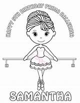 Coloring Ballerina Kids Dance Birthday Pages Pdf Party Dancing Printable Sold Etsy Colouring sketch template
