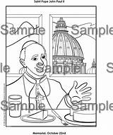 Paul Ii John St Pope Coloring Feast Downloadable Seasons Holidays Days Printable Pages sketch template