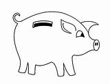Bank Piggy Coloring Curly Tail Clipart Size Print Color sketch template