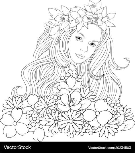 coloring pages beautiful lady